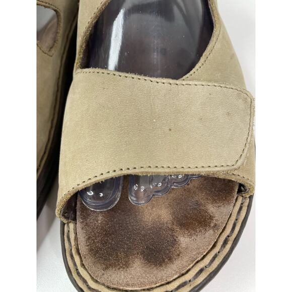 Mobils Slingback Sandals Open Toe Adjustable Straps Cork Footbed Leather Tan 40 - Picture 5 of 12